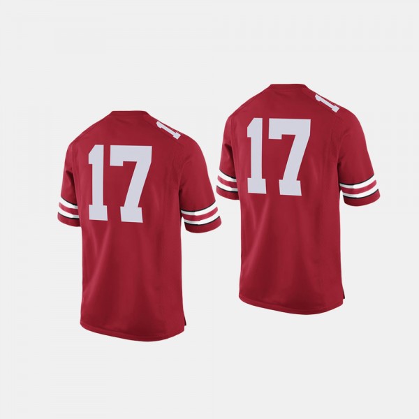 Ohio State Buckeyes Men's #17 Scarlet College Football Jersey 2404GBUS8